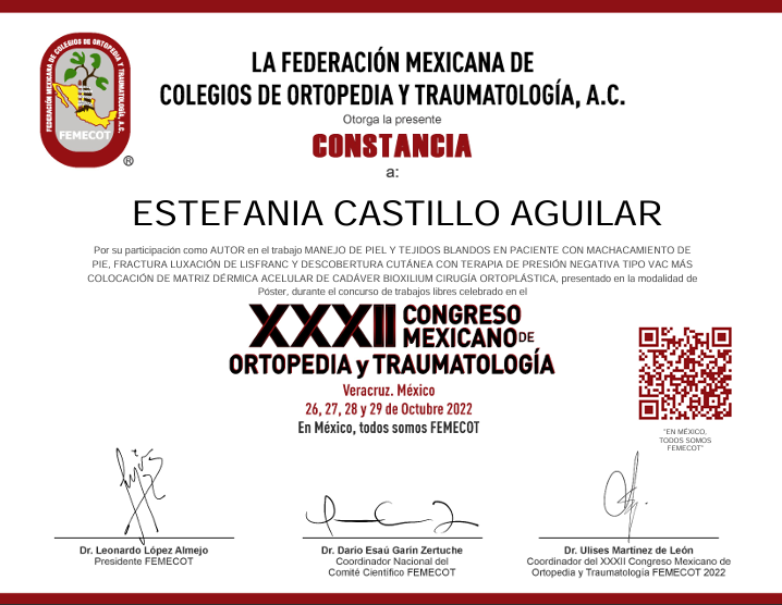 Diploma Constancia FEMECOT 2